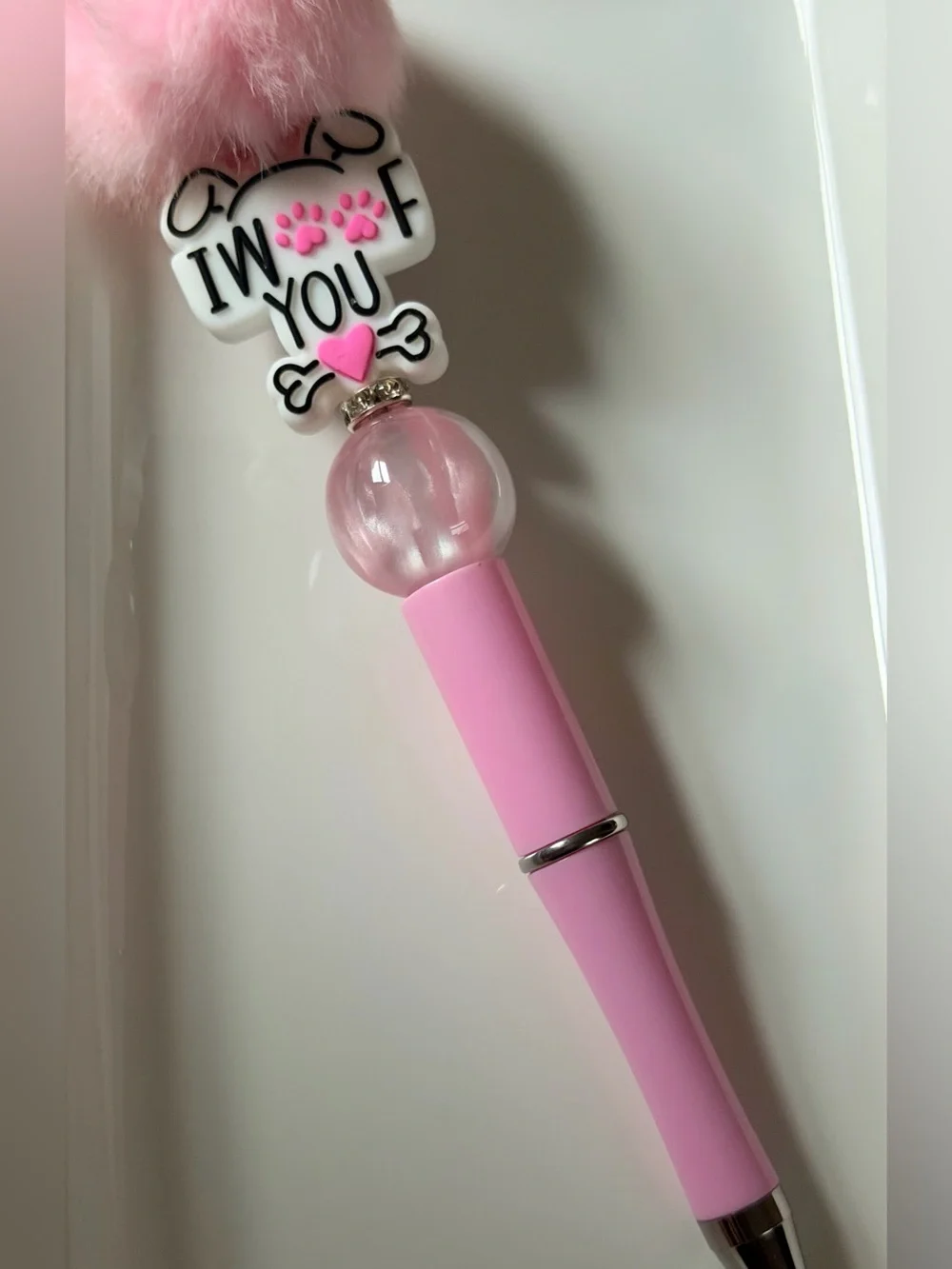 Beaded Pom Pom pen